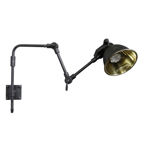 Wandlamp Adair Nostaluce antiek zwart