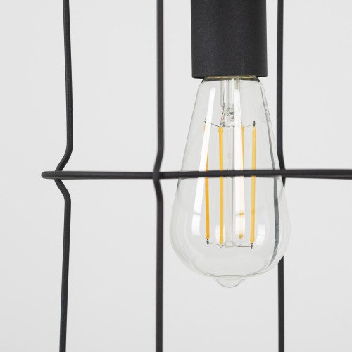 industriële kettinglamp benson in de kleur metaal zwart met grote fitting