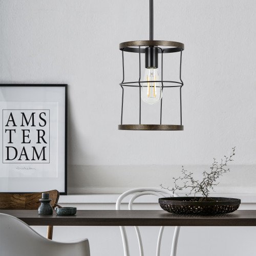 industriële kettinglamp benson in de kleur goud zwart met grote fitting