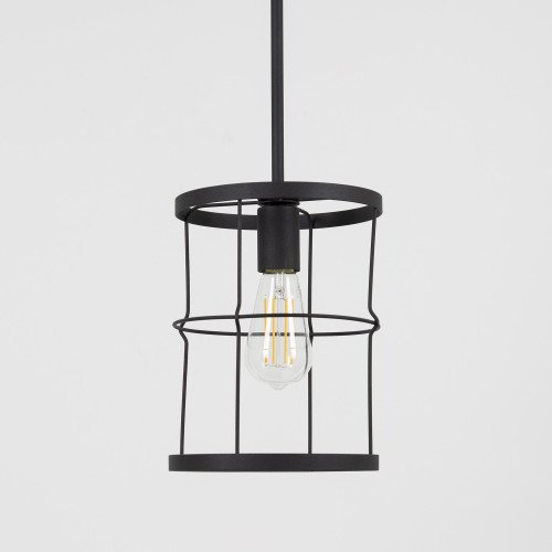 industriële kettinglamp benson in de kleur metaal zwart met grote fitting