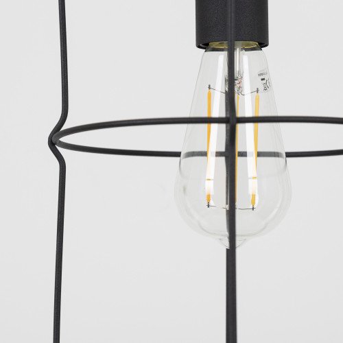 industriële kettinglamp benson in de kleur metaal zwart met grote fitting