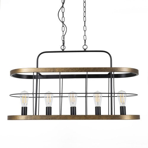 Benson 5 hanglamp goud zwart metalen armatuur 5×E27