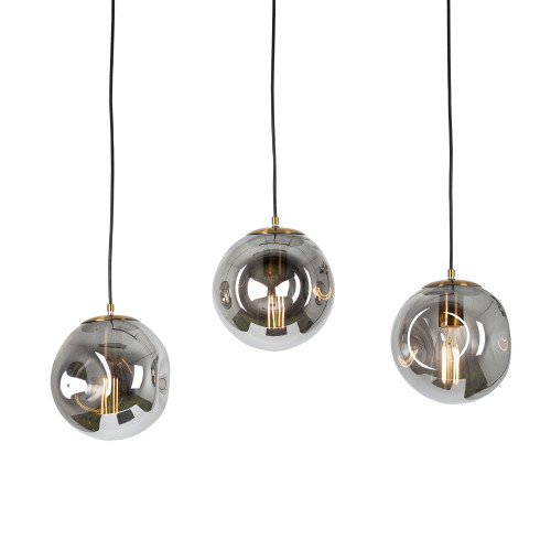 hanglamp met glazen bollen 3 stuks en grote fitting e27