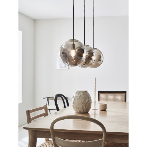 hanglamp met glazen bollen 3 stuks en grote fitting e27