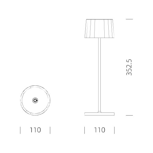 Tafellamp Lido Touch Antraciet met USB