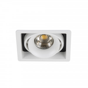 Richtbare inbouwspot Bjorn 1 wit rechthoekig