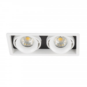 Richtbare inbouwspot Bjorn 2 wit rechthoekig