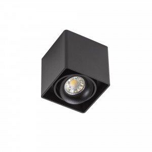 Richtbare opbouwspot Bjorn 1 zwart vierkant