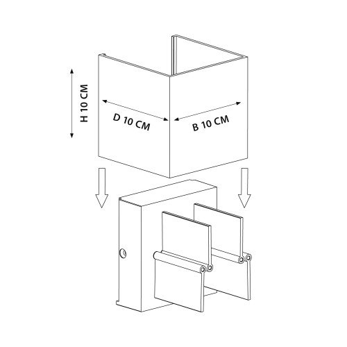 Shift up- en downlighter wandlamp voor binnen met modern design van aluminium in zwarte kleur