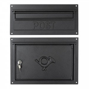 Jaren '30 Inbouw brievenbus - Set - Achterwand - Matzwart