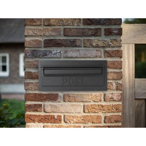 Jaren '30 Inbouw brievenbus - Set - Achterwand - Matzwart
