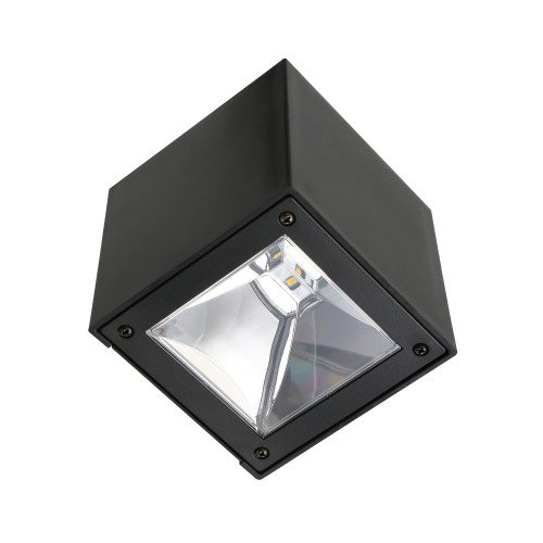 zwarte solar lamp vierkant van kunststof met een led lichtbron warm wit