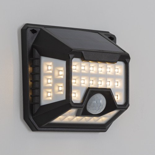 solys s led solar sensor lamp in zwarte kleur