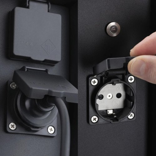Charge 4 Tuinstopcontact zwart dubbel