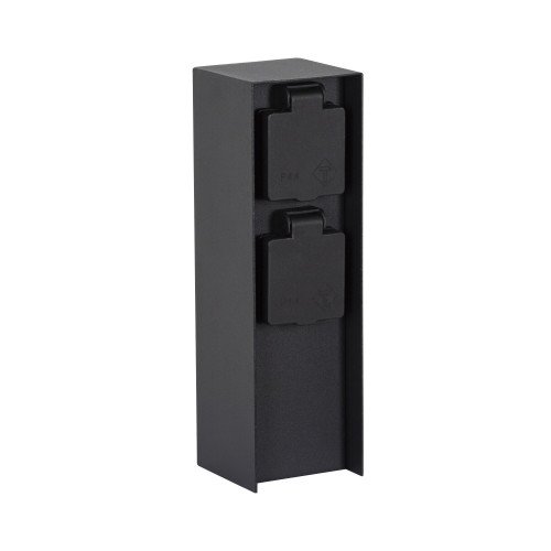 Charge 2 Tuinstopcontact zwart dubbel