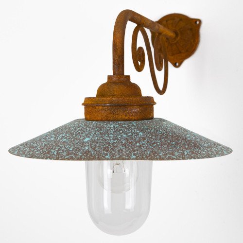 Stoere gietijzeren Stallamp Ardennes buitenlamp Roest Koper