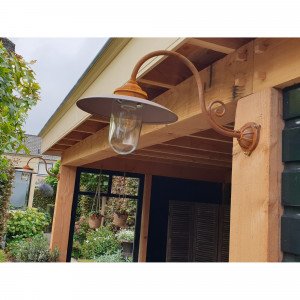 Stoere Stallamp Rhone buitenlamp gietijzer Koper Stoere Stallamp Rhone buitenlamp gietijzer Koper