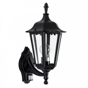 Buitenlamp met sensor zwart - Ancona staand + bewegingssensor - KS Verlichting - Nostalux aanbieding