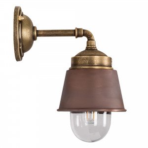 Industriële wandlamp Kostas 90 brons/koper