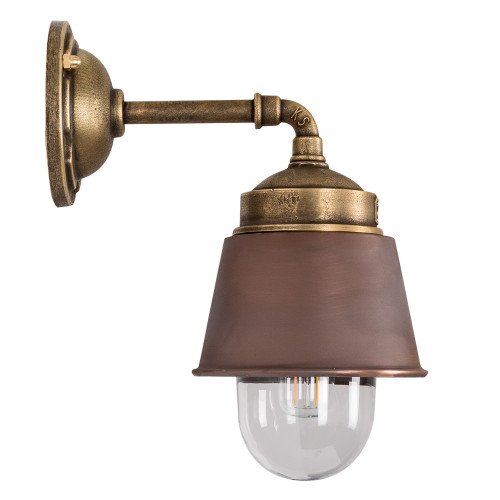 Industriële wandlamp Kostas 90 brons/koper