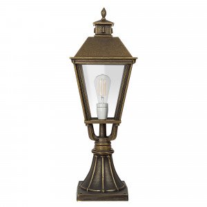 Klassieke bronzen tuinlamp Rijswijk sokkel M