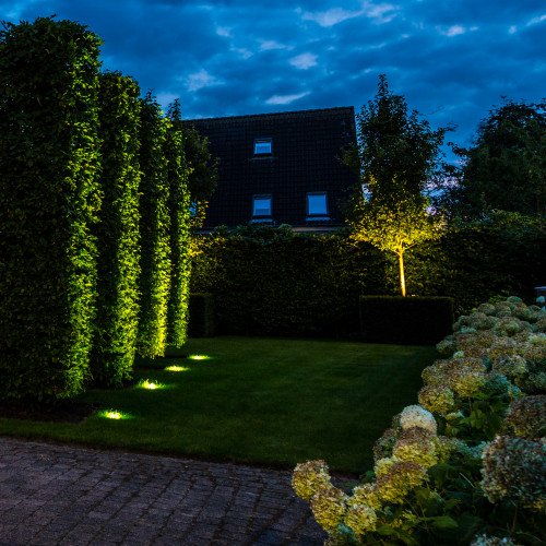 Set zwarte Grondspots LED Rond met smart WIFI LED’s