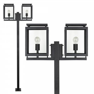 Exclusieve tuinlamp Vecht lantaarn 2-lichts zwart  Exclusieve tuinlamp Vecht lantaarn 2-lichts zwart