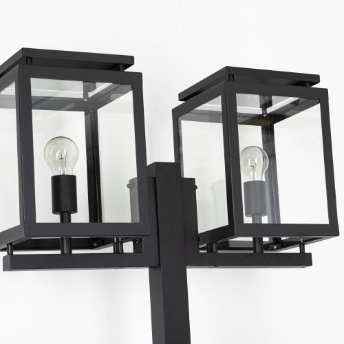 Exclusieve tuinlamp Vecht lantaarn 2-lichts zwart 