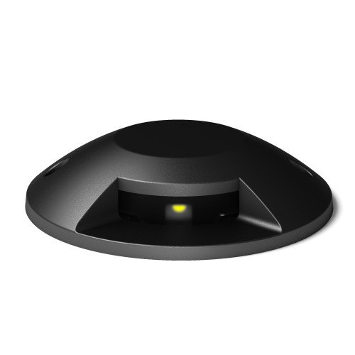 Grondspot opbouw inclusief led techniek, de Evo deckspot 1 lichts een zwarte vloer spot met strijklicht 400 lumen aan 1 zijde, lichtkleur 3000 Kelvin