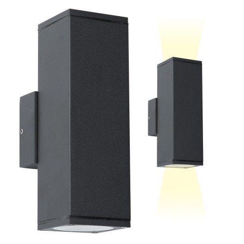 moderne wandspot Kevin  up en down met GU10 fitting voor binnen en buiten