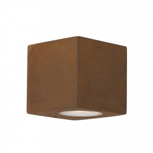 Buitenlamp Levi Downlighter moderne wandlamp in roestbruine corten kleur als buitenverlichting Buitenlamp Levi Downlighter moderne wandlamp in roestbruine corten kleur als buitenverlichting