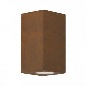 Buitenlamp Levi Up en Downlighter moderne wandlamp in roestbruine corten kleur als buitenverlichting Buitenlamp Levi Up en Downlighter moderne wandlamp in roestbruine corten kleur als buitenverlichting