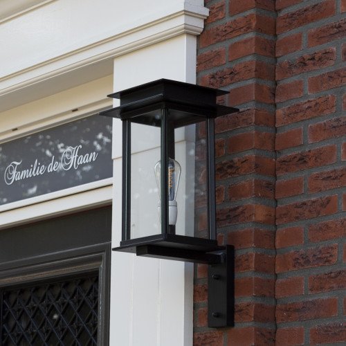 Jaren 30 buitenlamp - Praag Klein (1348) - KS Verlichting - all time favorite - Nostalux zwarte buitenlamp
