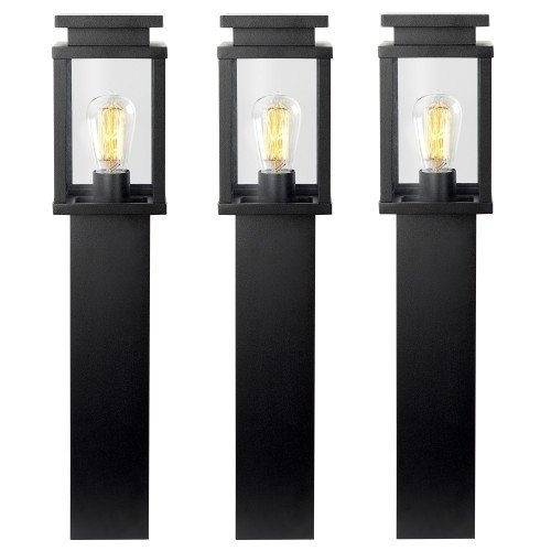 prachtige jersey buiten terraslamp staand met strakke stoere vormen in het zwart