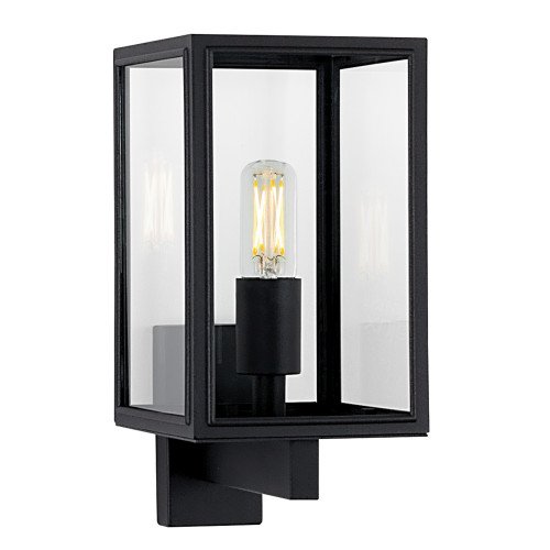 Buitenlamp zwart frame heldere beglazing, moderne wandlamp voor buiten, Soho