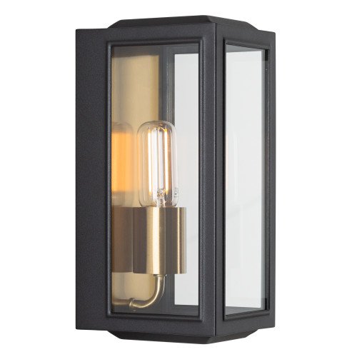 Aluminium Wandlamp Residence voor buiten met vierkanten vormen en in de kleuren zwart en koper