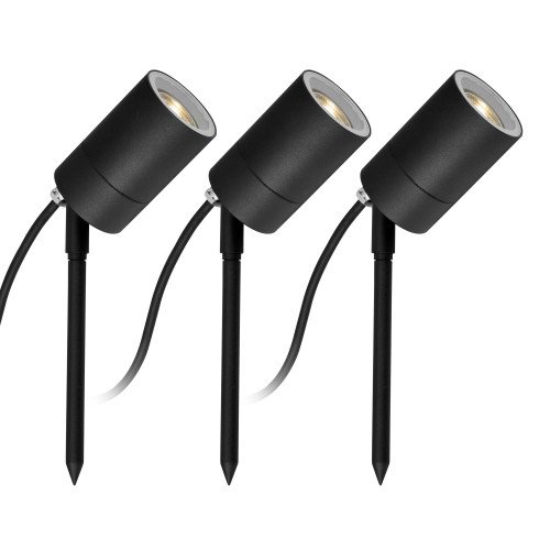 LED Pin tuinspot prikspot kantelbaar in zwarte kleur