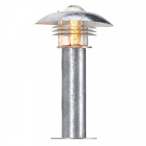 Riga sokkel Tuinlamp (7324) - KS Verlichting - Industrieel sokkel lantaarn van staal in een zilveren kleur