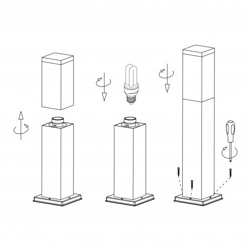 Strakke buitenlamp met zwarte poedercoating