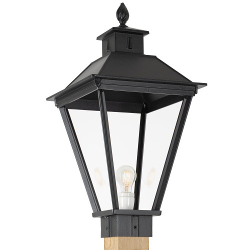 Buitenlamp Square XL WOOD Sokkel tuinlamp met vierkante vormen in zwarte kleur