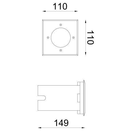 RVS Grondspot set LED Rond