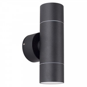 Modern zwart up & downlighter aluminium gu10