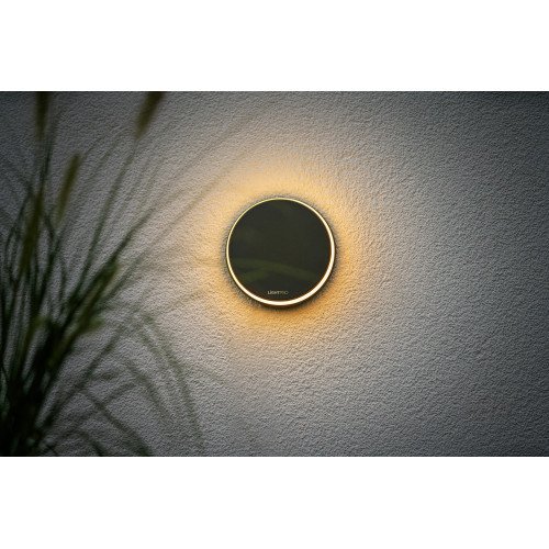 Ronde moderne wandlamp buitenlamp Polaris 12 volt van Lightpro in antraciet kleur