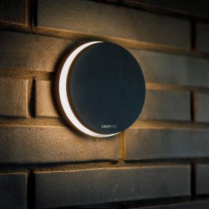 Ronde moderne wandlamp buitenlamp Polaris 12 volt van Lightpro in antraciet kleur