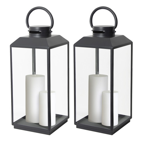 Industriële windlichten Newport L zwart