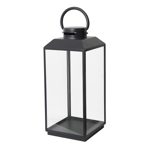Industriële windlicht Newport L zwart