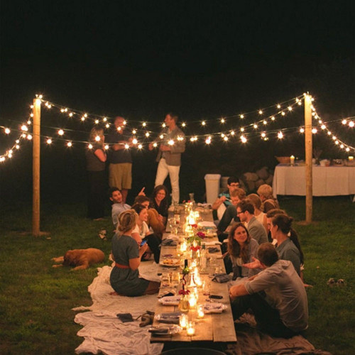 Lichtsnoer 20 meter met 20 LED en warm wit licht