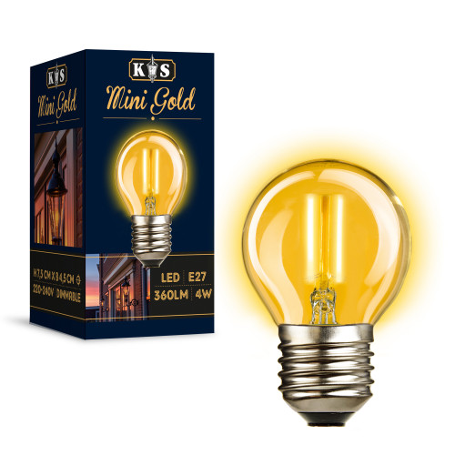 Mini Gold Ledlamp E27