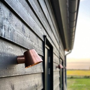 Koperen stallamp GU10 dag/nacht sensor muurlamp