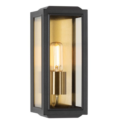 Aluminium Wandlamp Residence voor buiten met vierkanten vormen en in de kleuren zwart en koper
